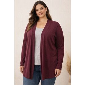 Old Navy Burgundy Open Front Cardigan Women's 3X | Lightweight Long Sleeve Layer